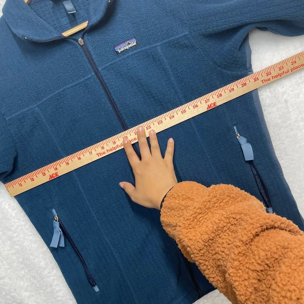 Patagonia Women's Zip Up Jacket Long Sleeve Size M Pockets Fleece Blue - Picture 8 of 12